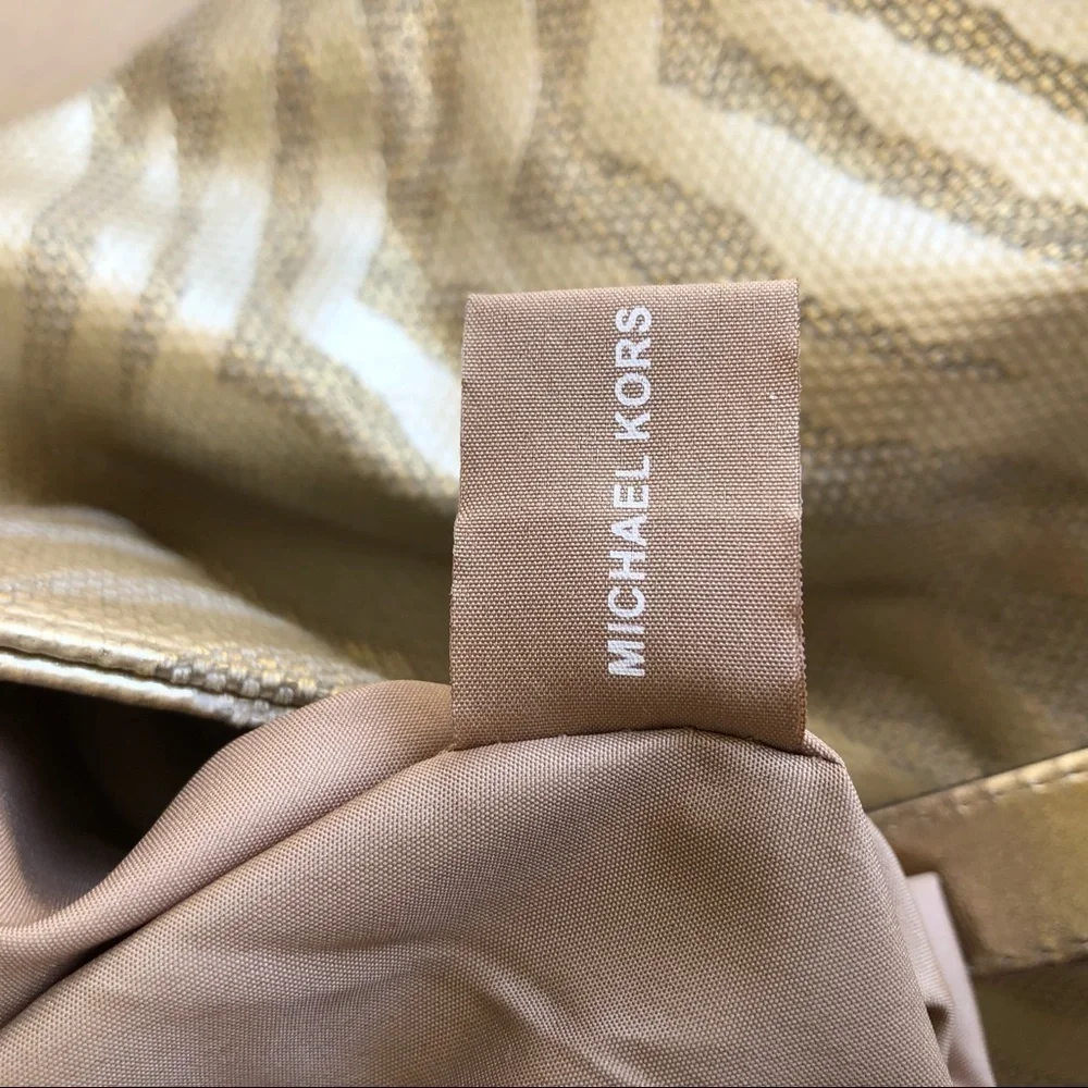 Michael Kors gold and tan shimmer tote